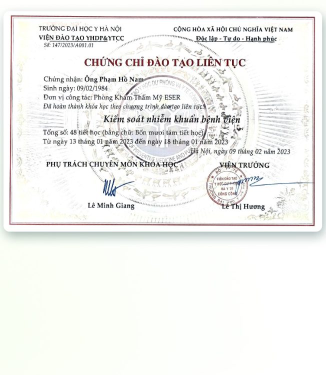 Bác sĩ thẩm mỹ tham gia đào tạo liên tục - Phạm Hồ Nam